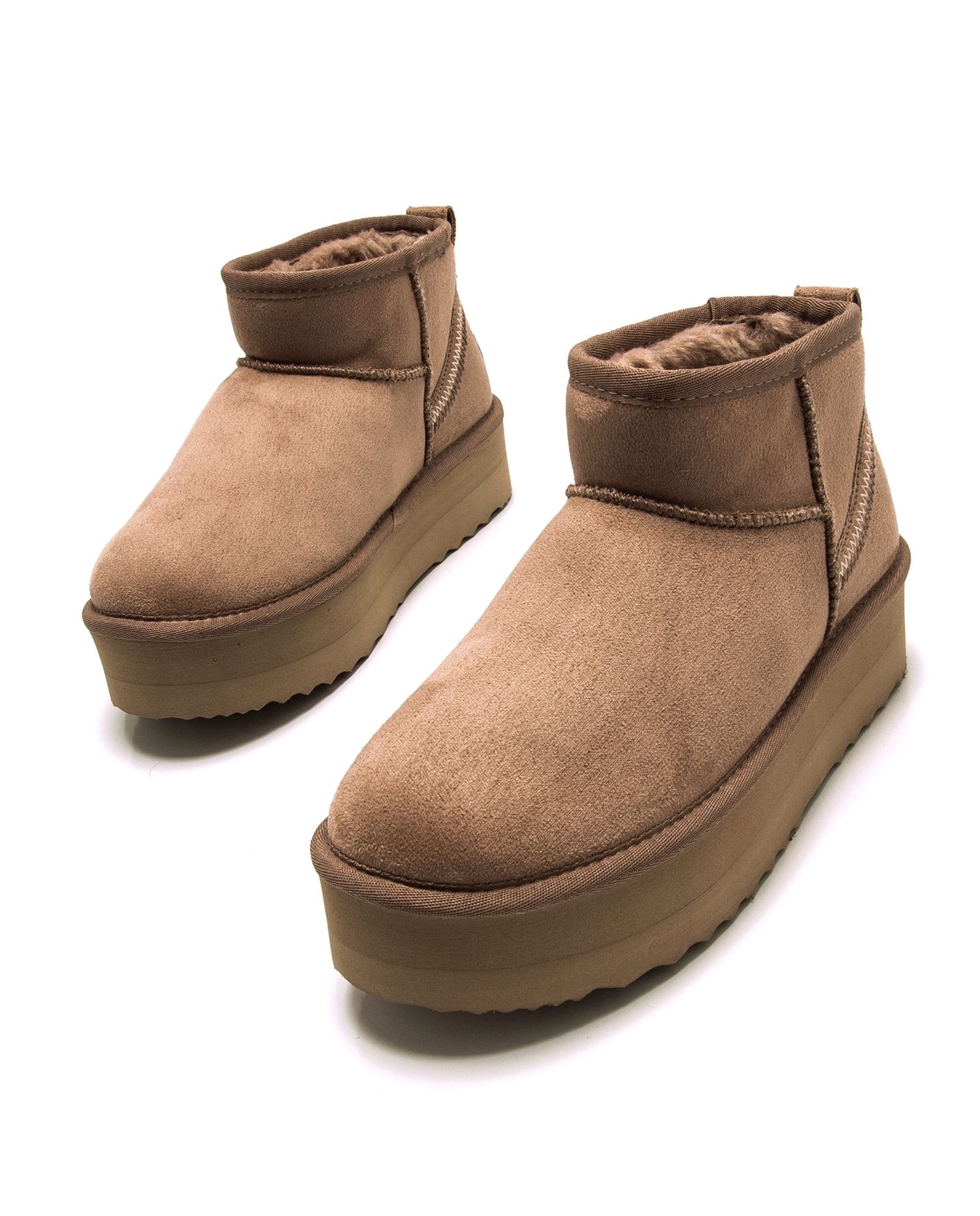 Botines de pelo para mujer con piso doble - Mustang - Tabaco Tabaco-3