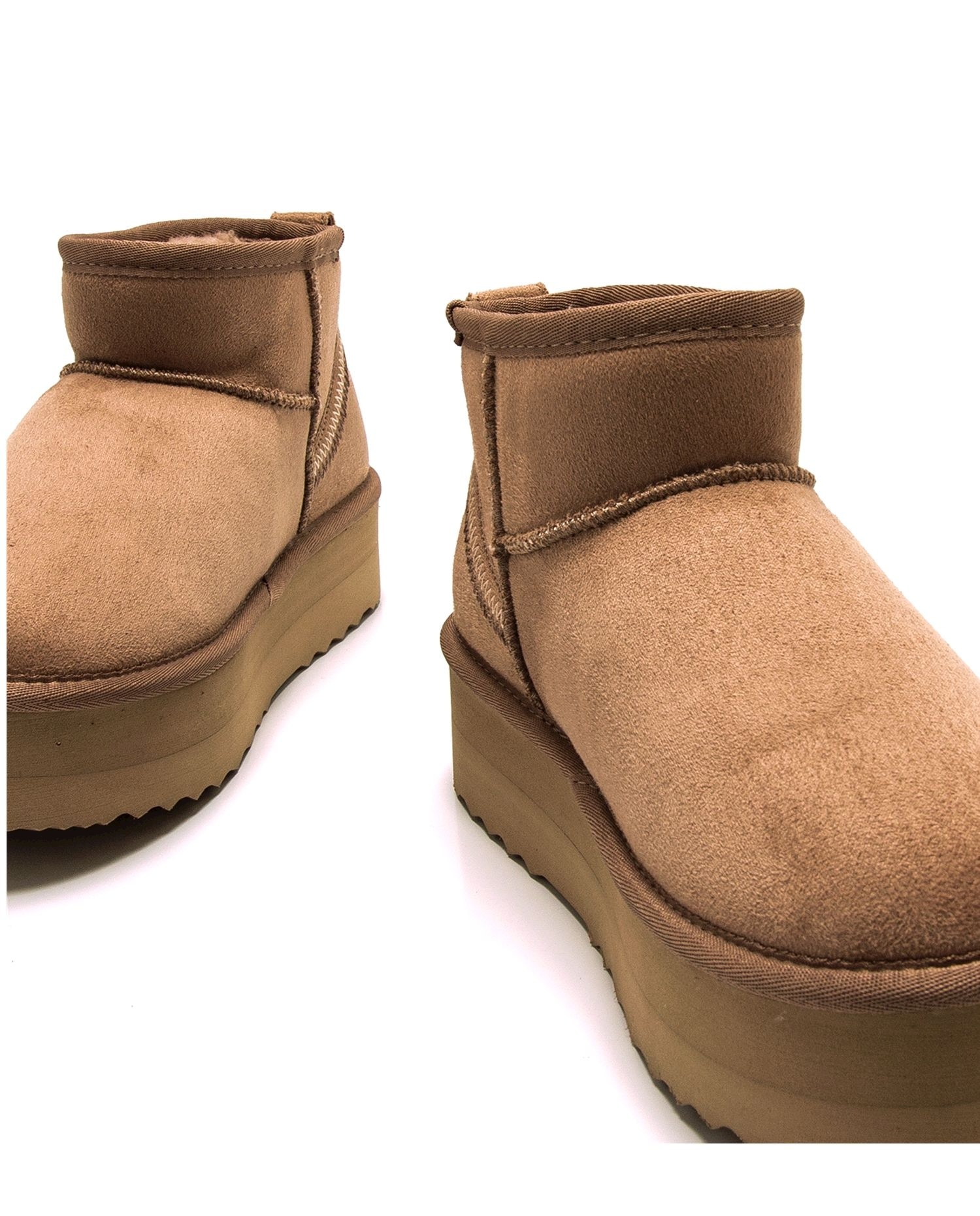 Botines de pelo para mujer con piso doble - Mustang - Tabaco Tabaco-4