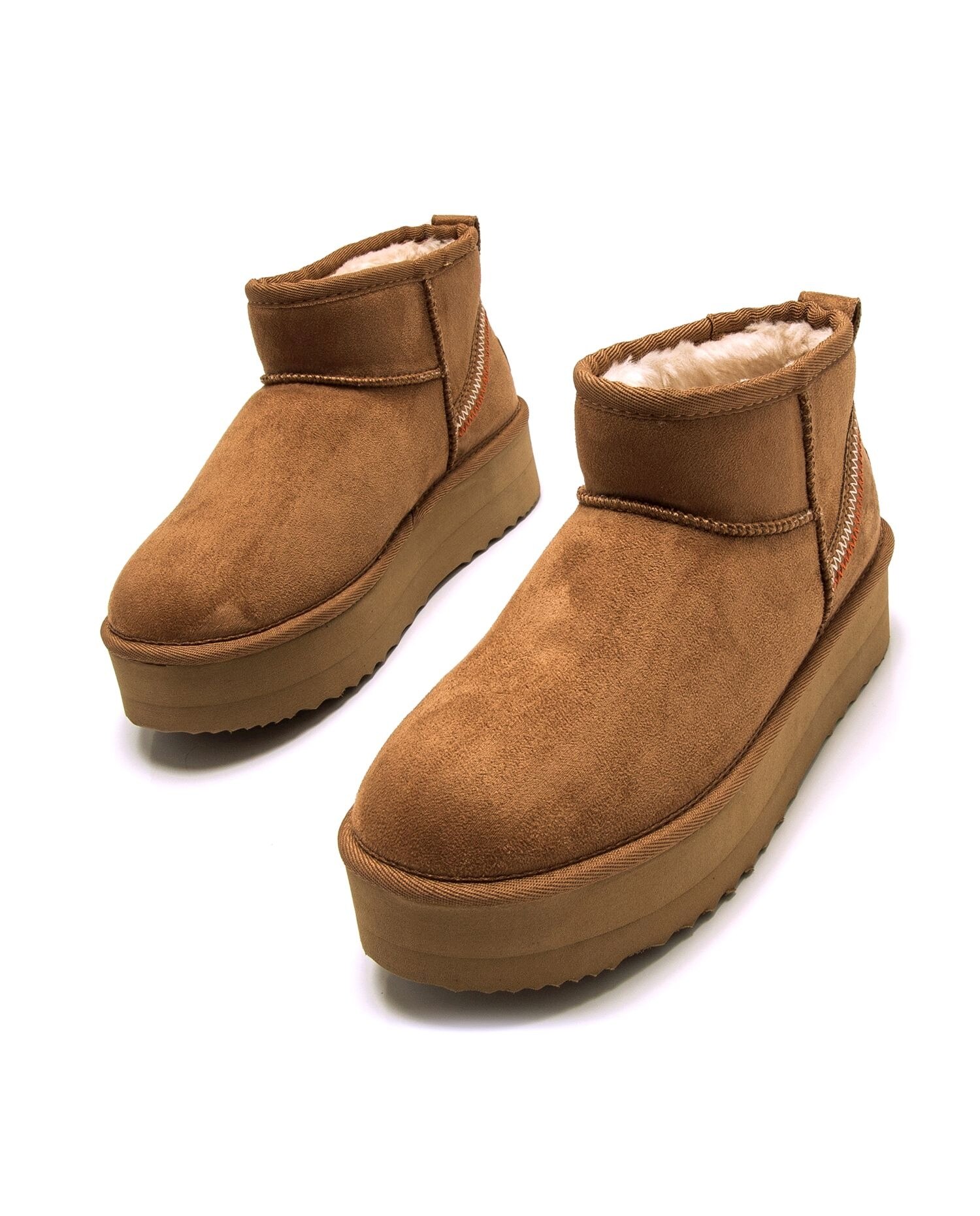 Botines de pelo para mujer con piso doble - Mustang - Canela Canela-3
