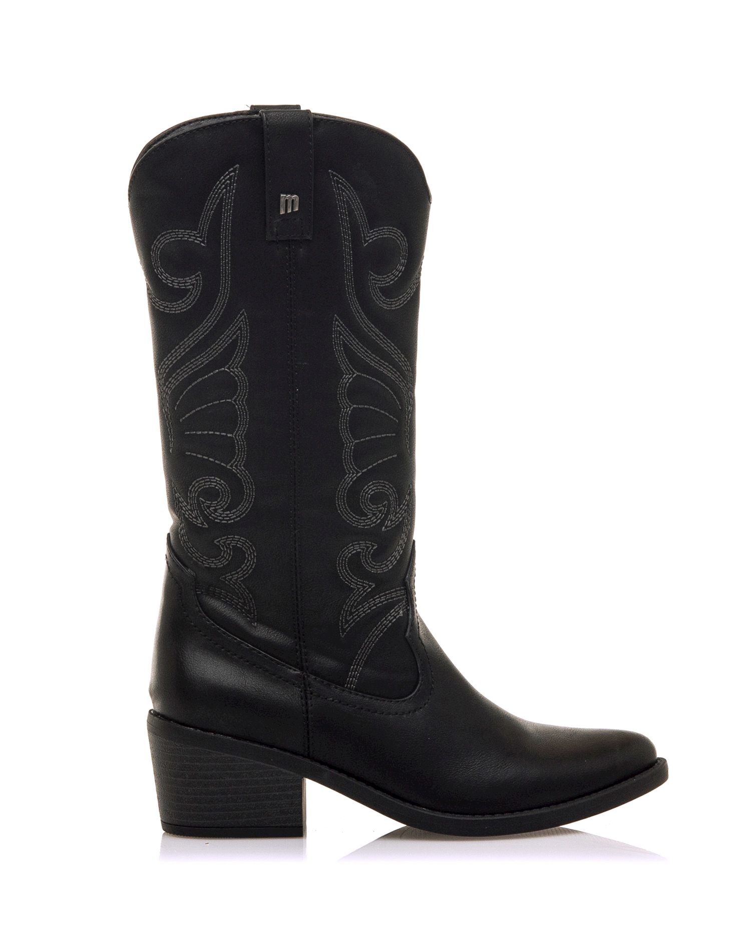 Mustang - Botas cowboy altas de mujer y detalle de bordado.