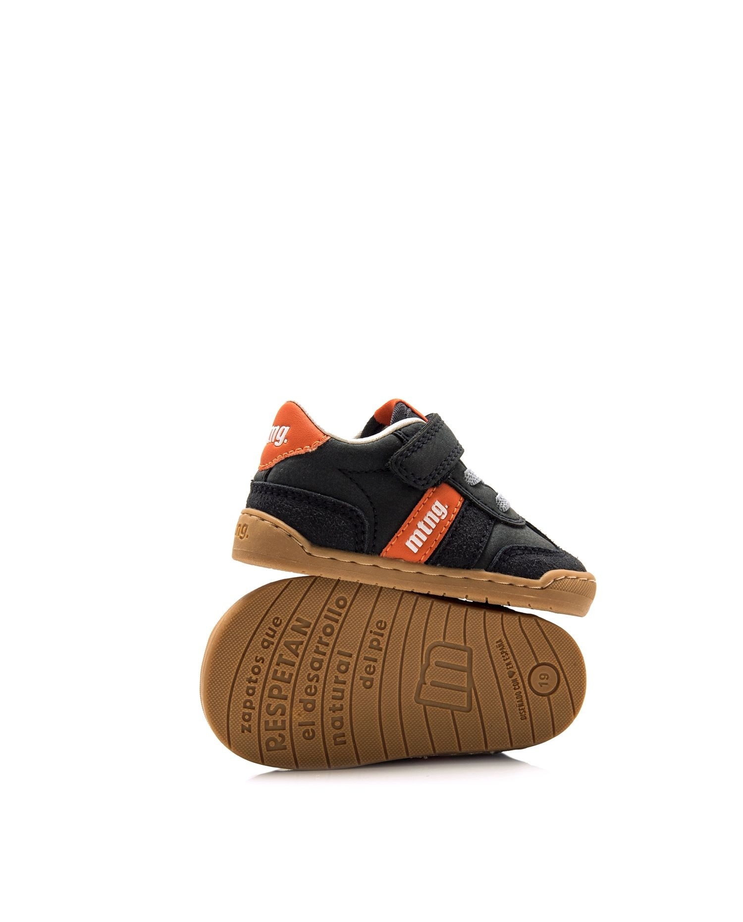 Zapatillas deportivas de bebé con cierre adherente - Mustang - Azul marino / Naranja Azul marino / Naranja-6