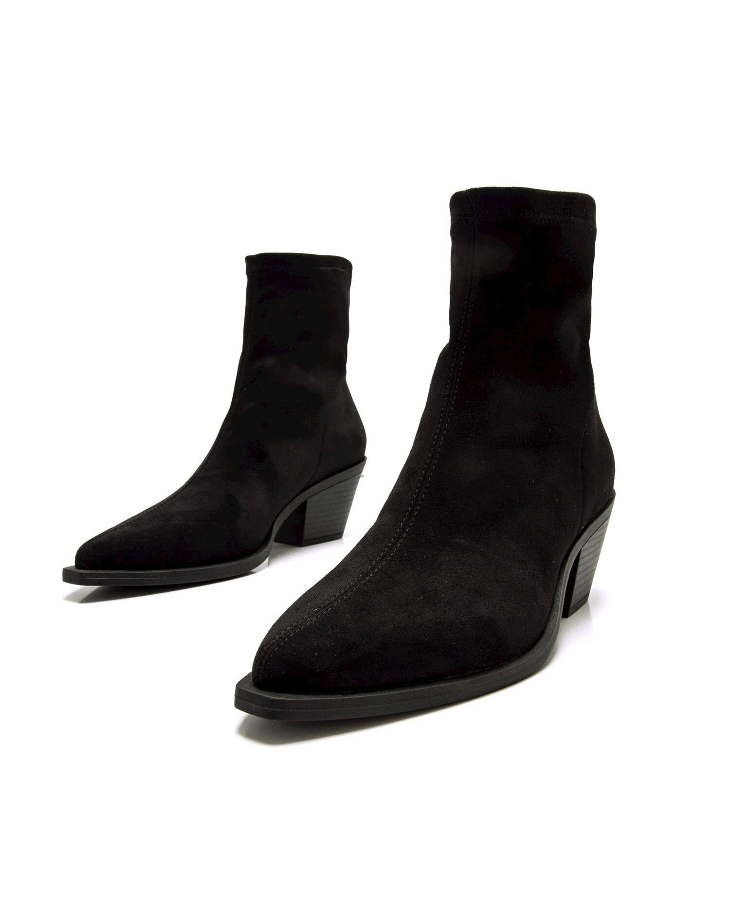 Botines de mujer con tacón cowboy - Mustang - Negro Negro-3