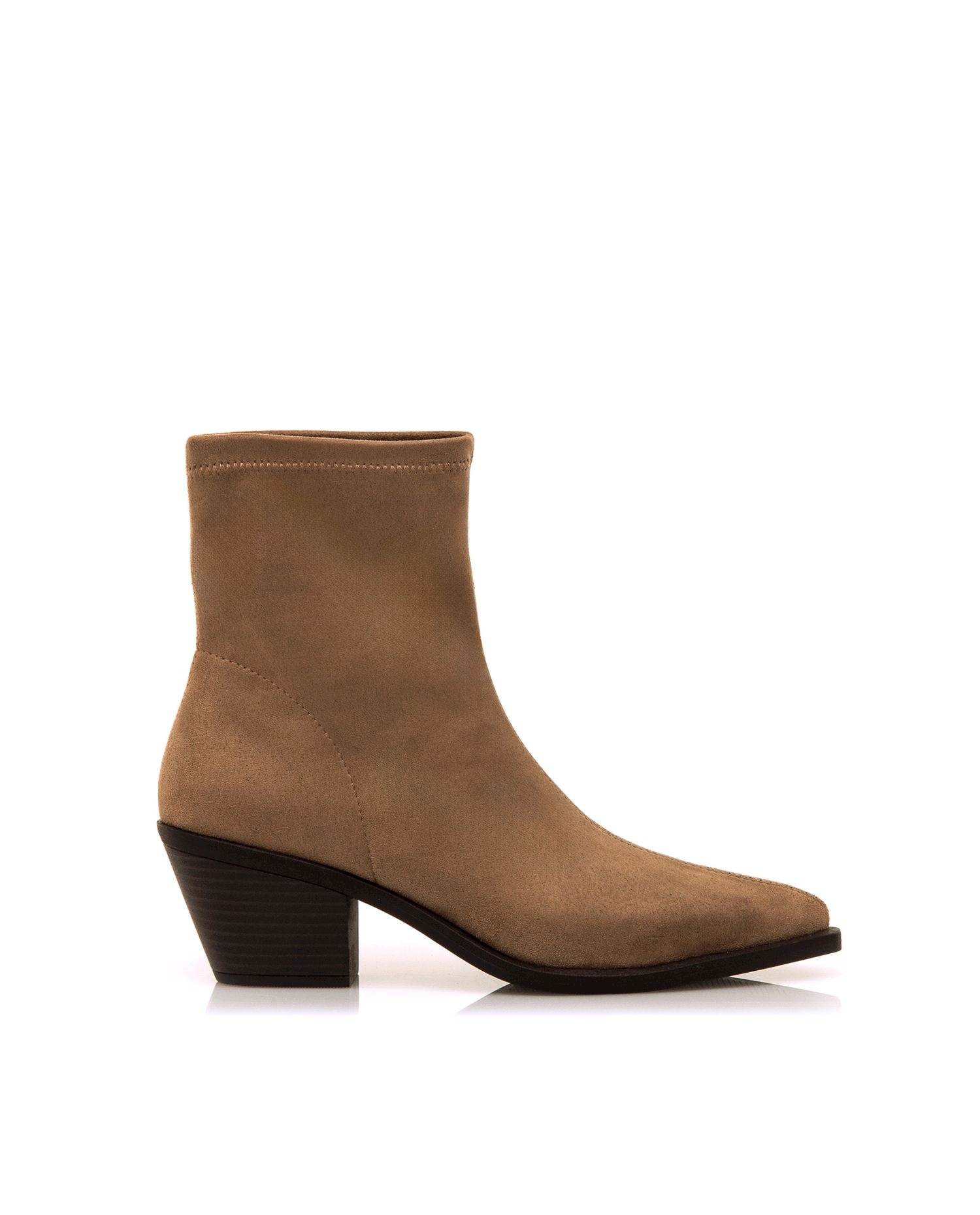 Botines de mujer con tacón cowboy - Mustang - Camel Camel-1