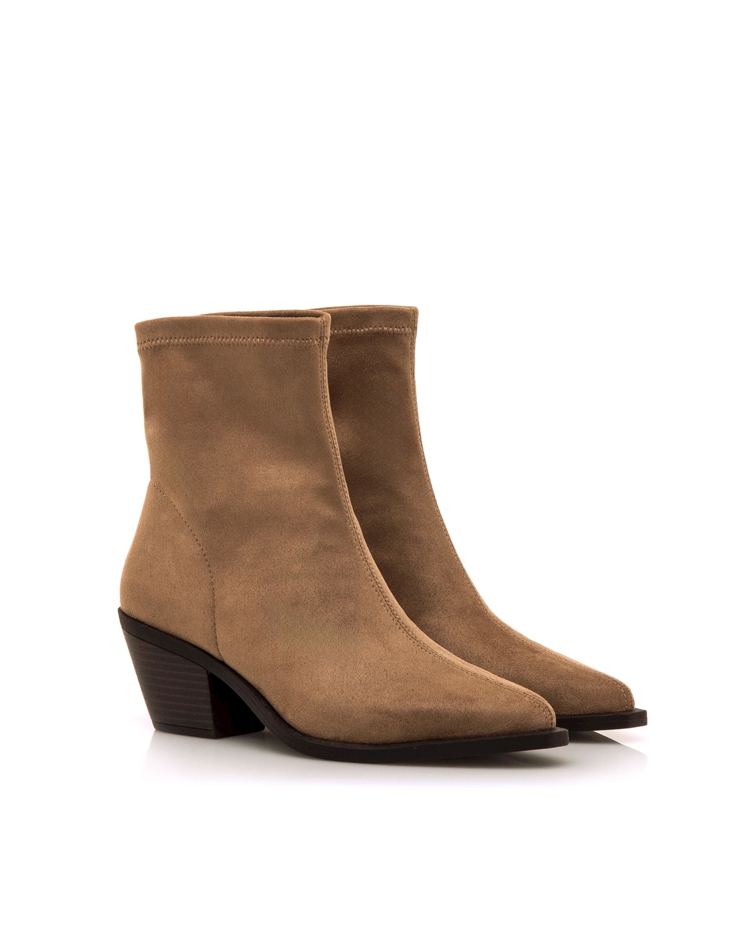 Botines de mujer con tacón cowboy - Mustang - Camel Camel-5