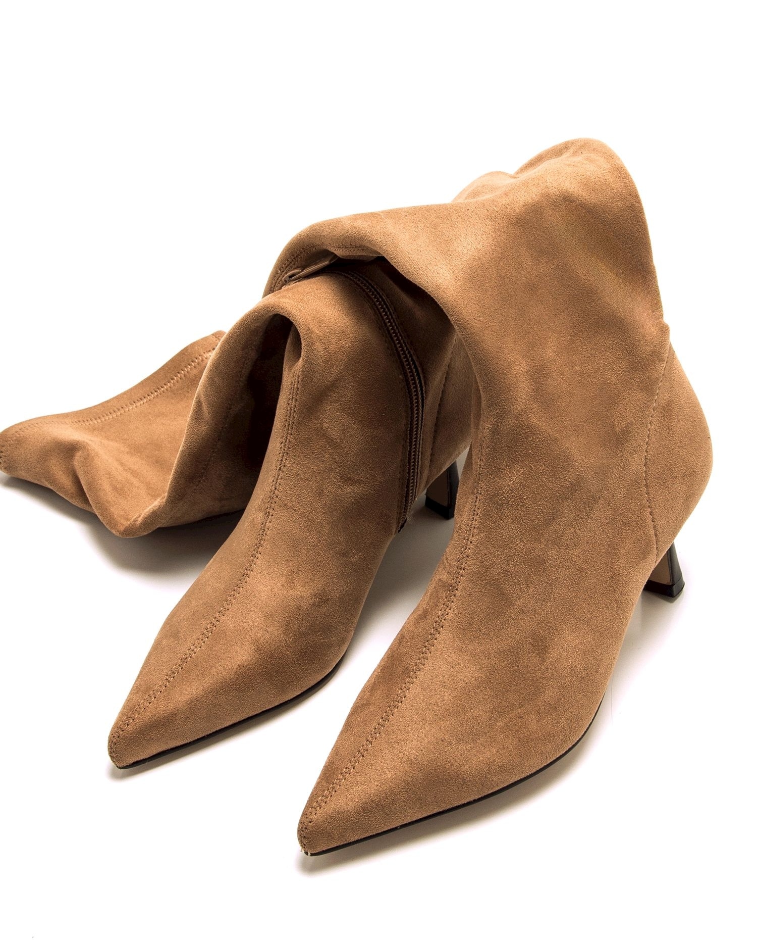 Imagen 7 de Botas altas de mujer con tacón fino y caña stretch - Crudo Crudo