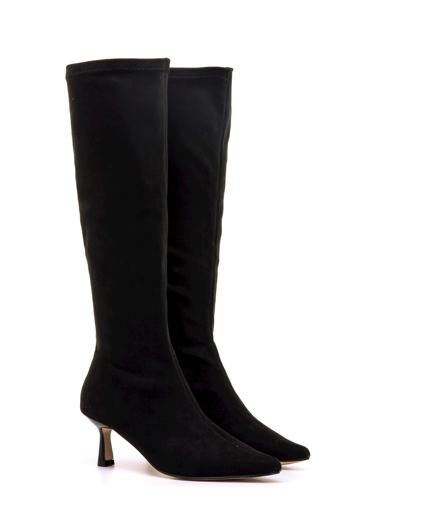 Botas altas de mujer con tacón fino y caña stretch - Mustang - Negro Negro-4