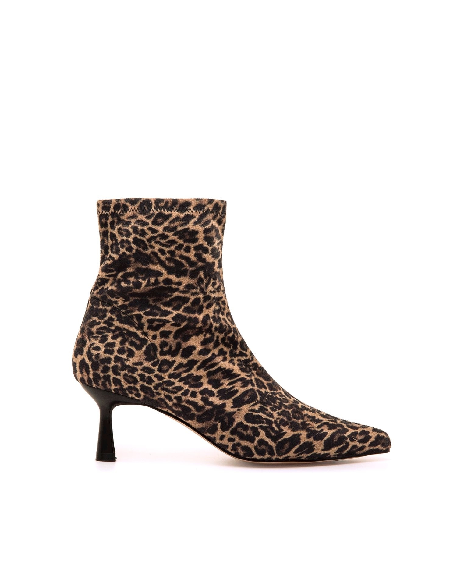 Botines básicos de mujer con tacón fino y tejido stretch - Mustang - Marrón / Naranja Marrón / Naranja-1