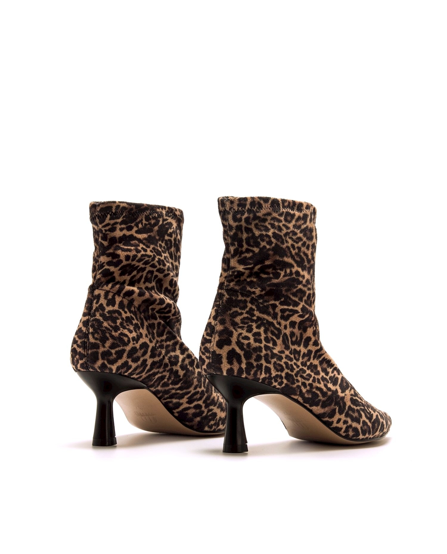 Botines básicos de mujer con tacón fino y tejido stretch - Mustang - Marrón / Naranja Marrón / Naranja-2