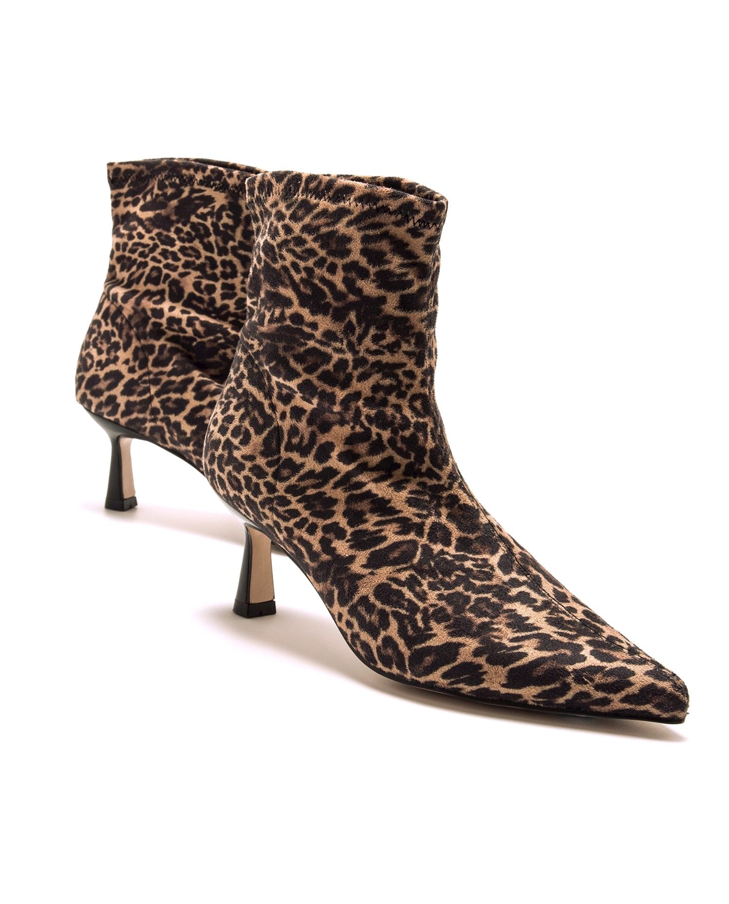 Botines básicos de mujer con tacón fino y tejido stretch - Mustang - Marrón / Naranja Marrón / Naranja-4