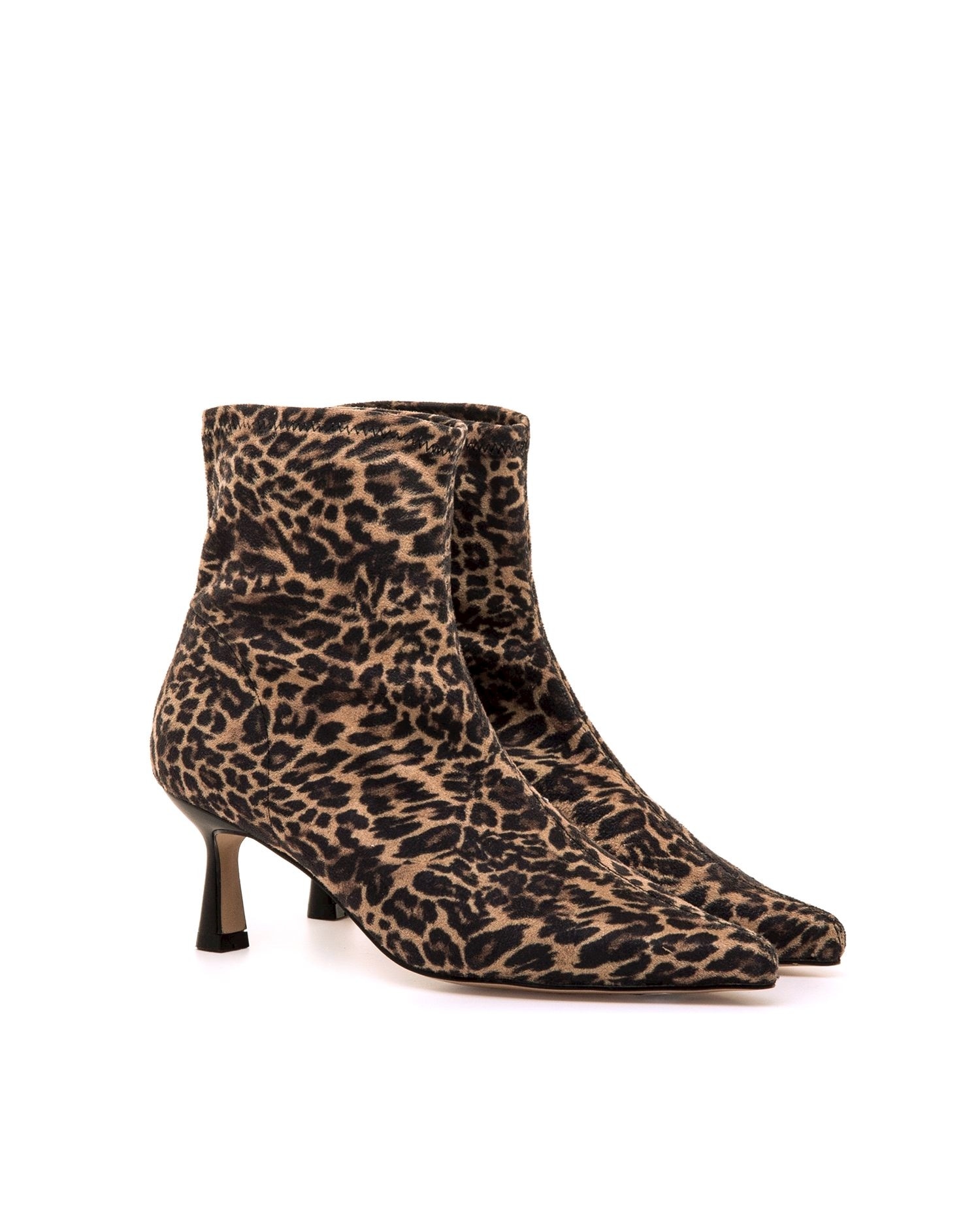 Botines básicos de mujer con tacón fino y tejido stretch - Mustang - Marrón / Naranja Marrón / Naranja-5