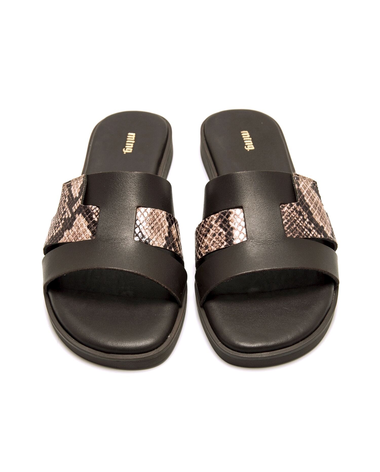 Sandalias planas de mujer en piel - Mustang - Marrón chocolate Marrón chocolate-3