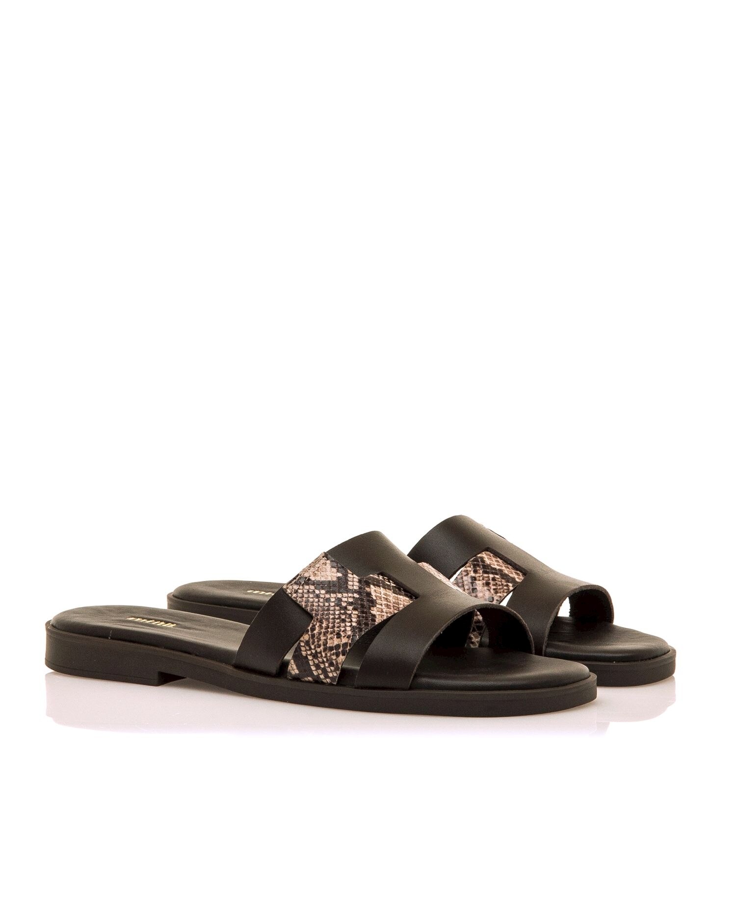 Sandalias planas de mujer en piel - Mustang - Marrón chocolate Marrón chocolate-5