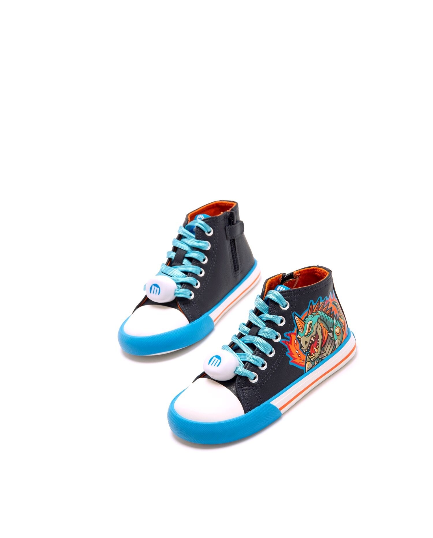 Zapatillas deportivas de niño abotinadas con piso respetuoso - Mustang - Azul Azul-2