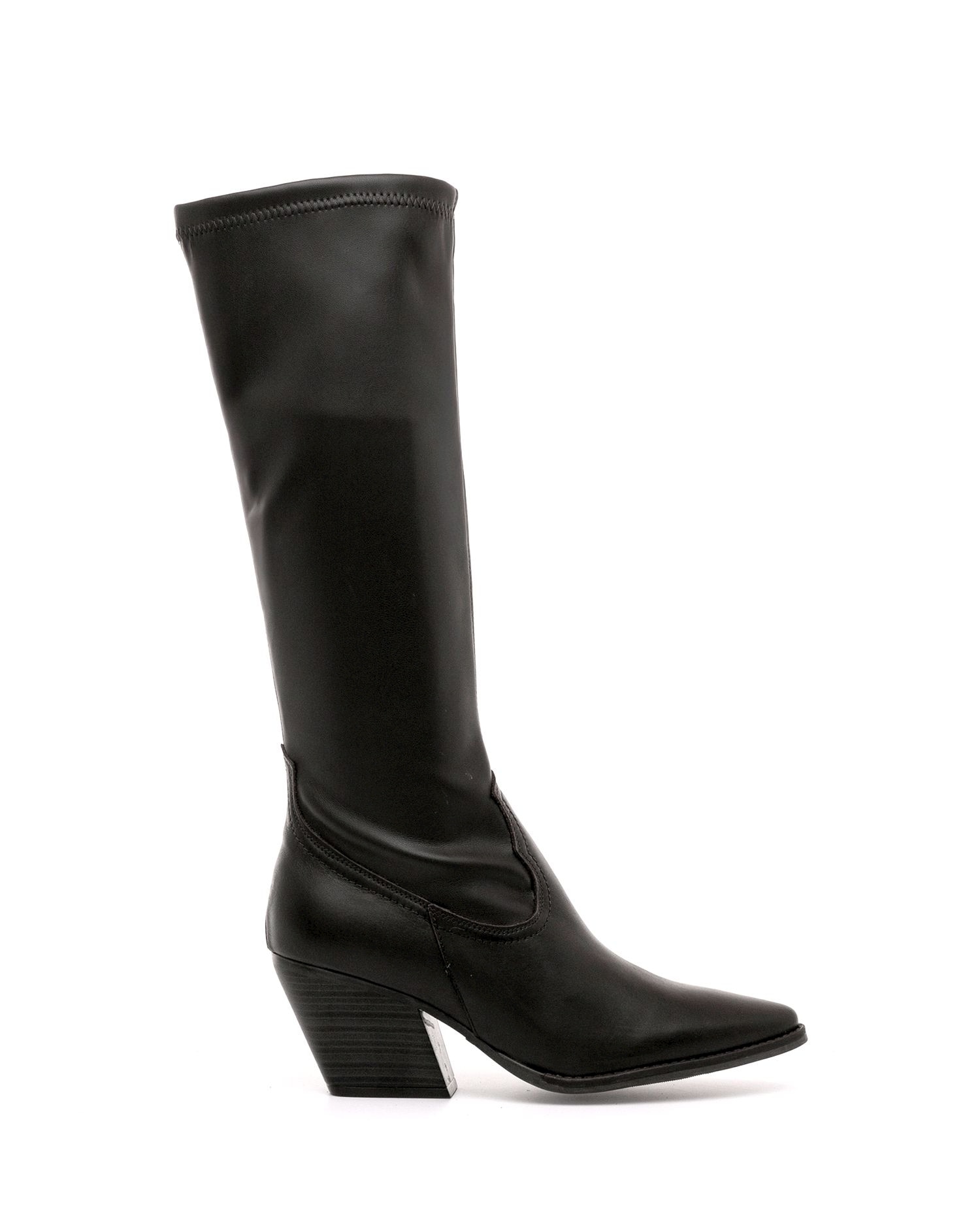Imagen 0 de Botas cowboy para mujer en piel y caña stretch Negro