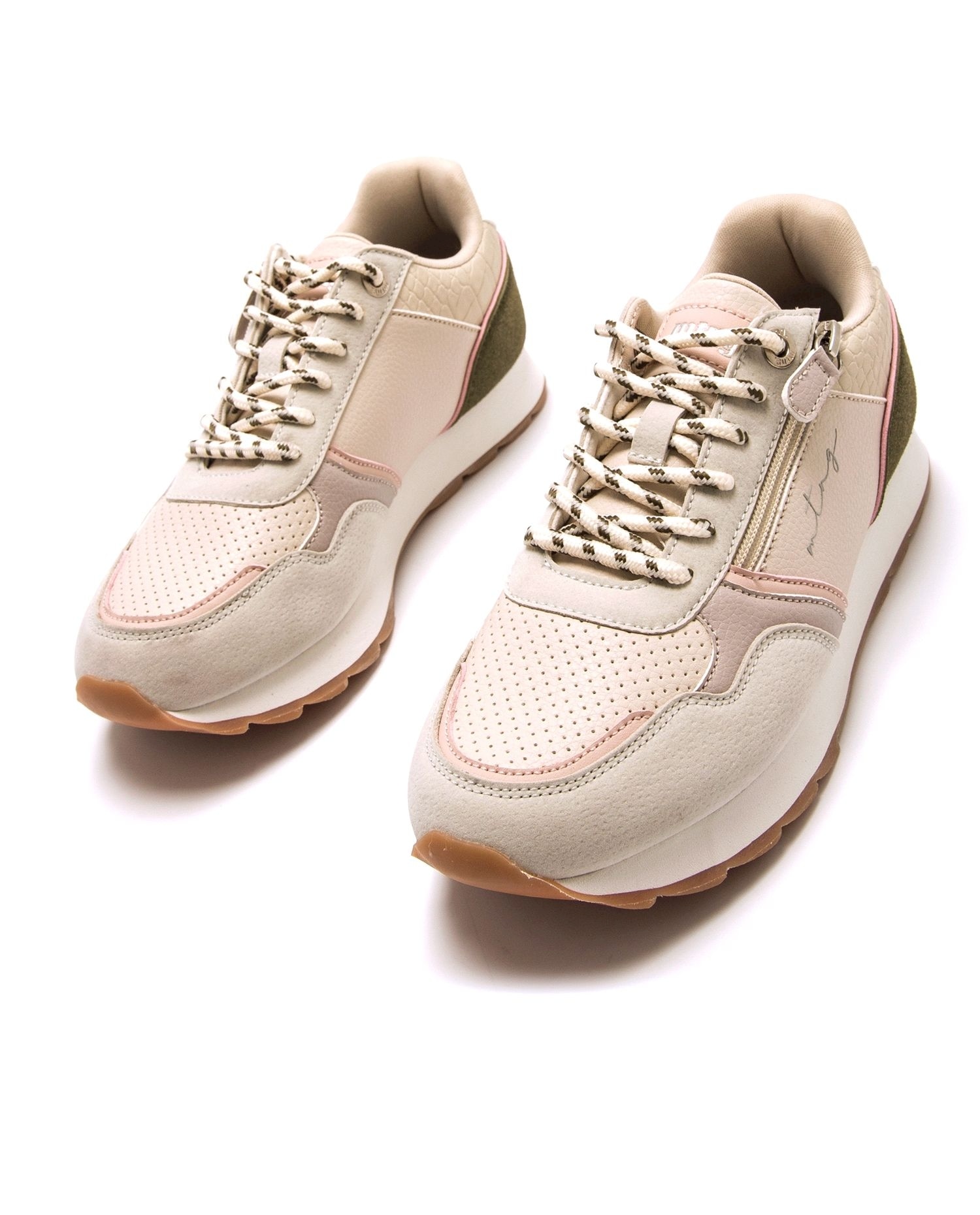 Zapatillas deportivas con detalle de cremallera - Mustang - Natural Natural-3