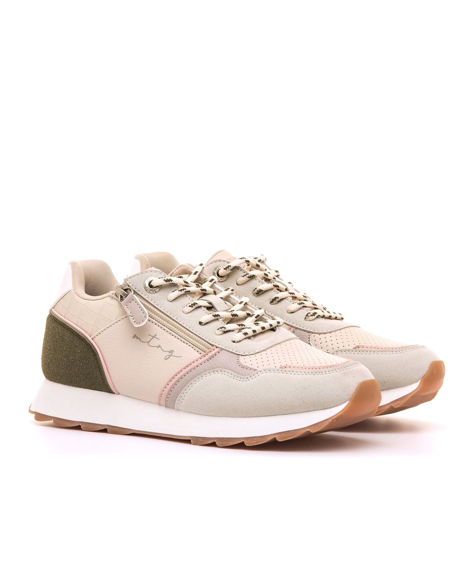 Zapatillas deportivas con detalle de cremallera - Mustang - Natural Natural-5
