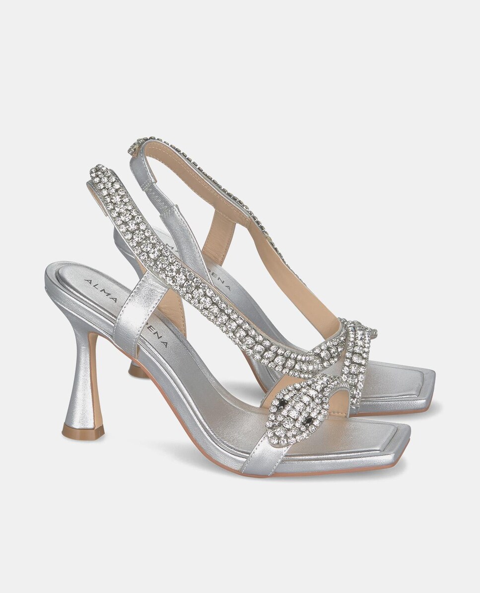 Sandalias Plateadas Sandalias Pedreria Alma En Pena Sandalias