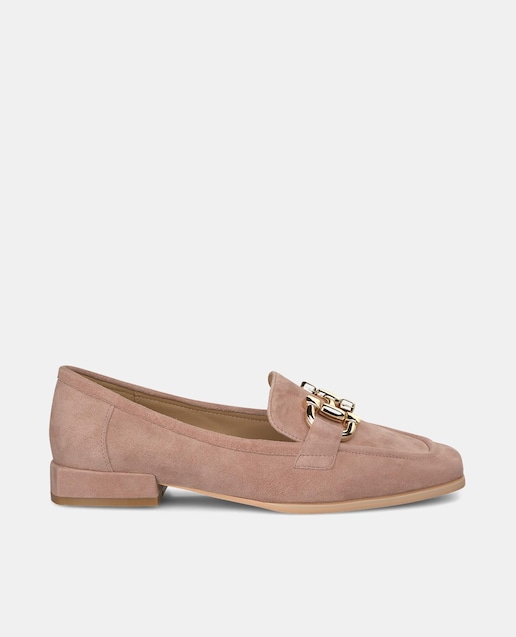 Imagen 0 de Mocasines de mujer de piel con puntera cuadrada