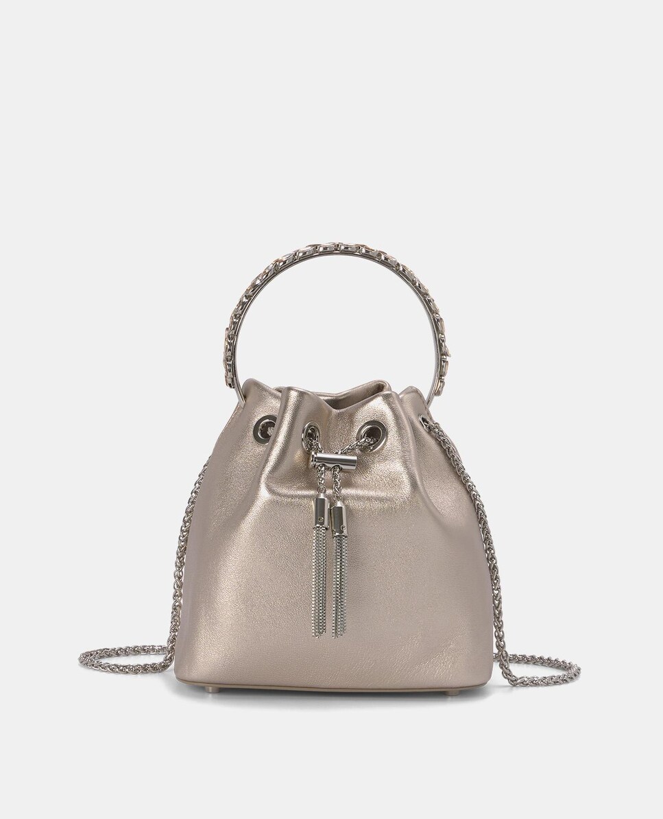 Bandolera de mujer tipo bombonera de piel con asa de cadena · Alma