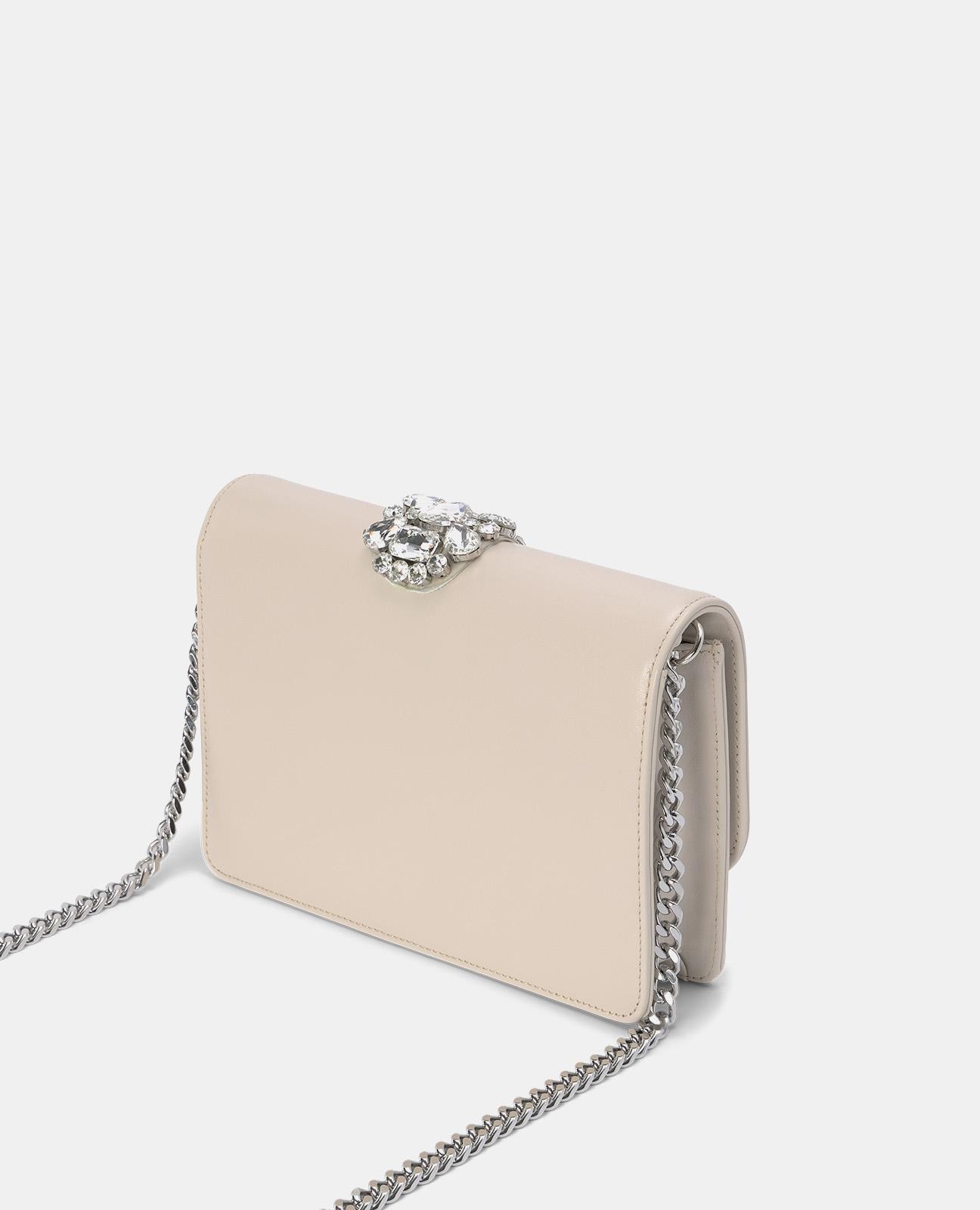 Bandolera de mujer de piel con serpiente de pedrería - Alma en Pena - Blanco Blanco-3