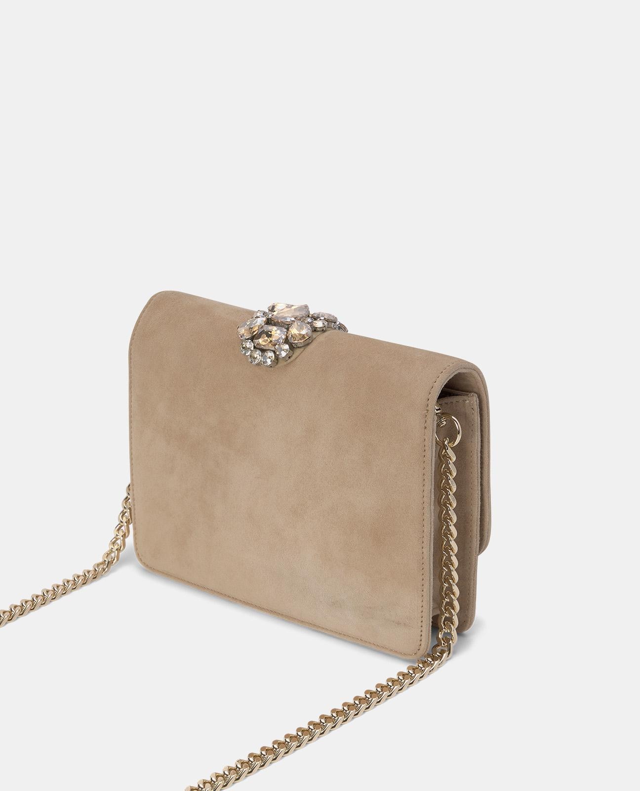 Bandolera de mujer de piel con serpiente de pedrería - Alma en Pena - Beige Beige-3
