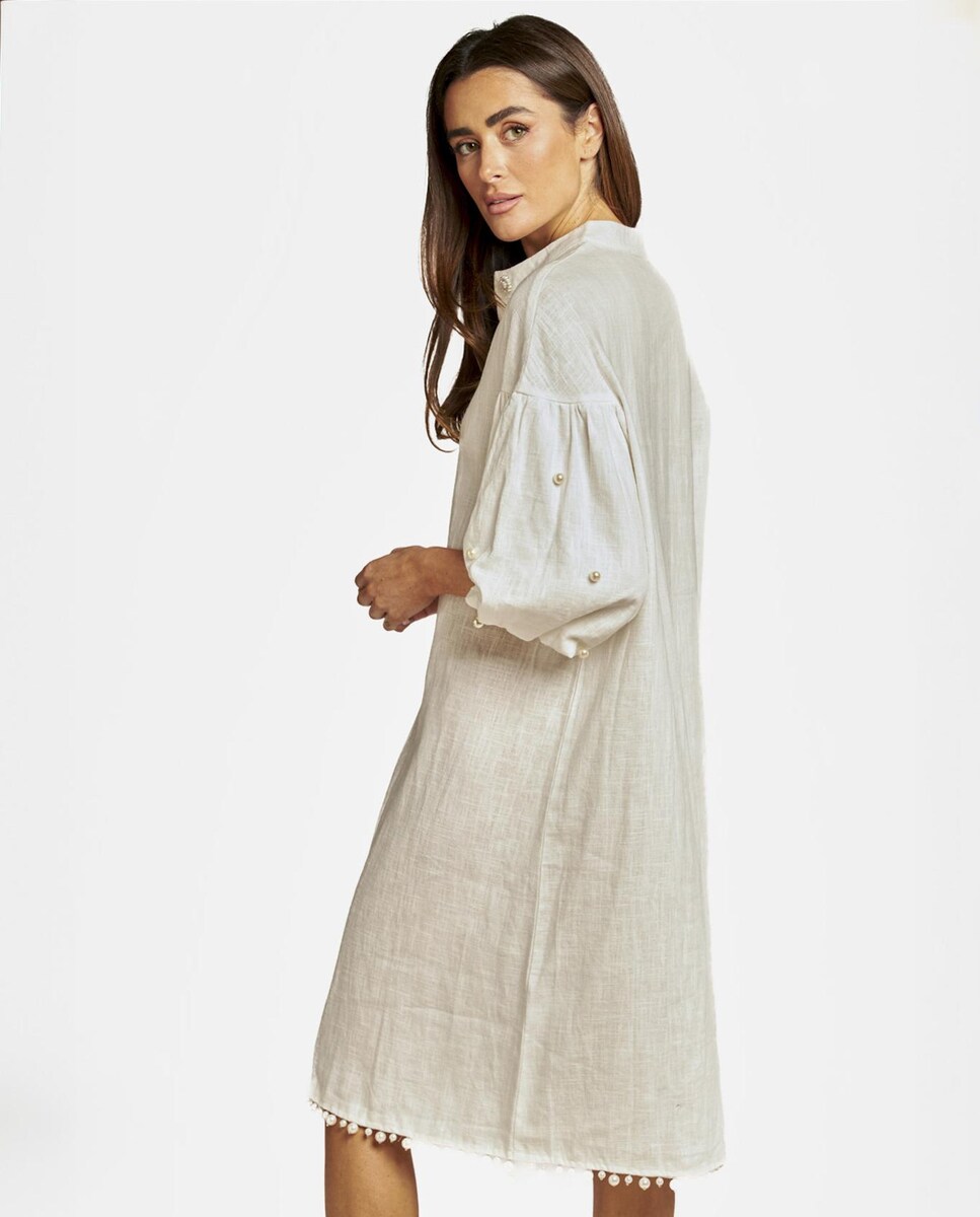 Vestido corto camisero de mangas abullonadas · Alma en Pena · El