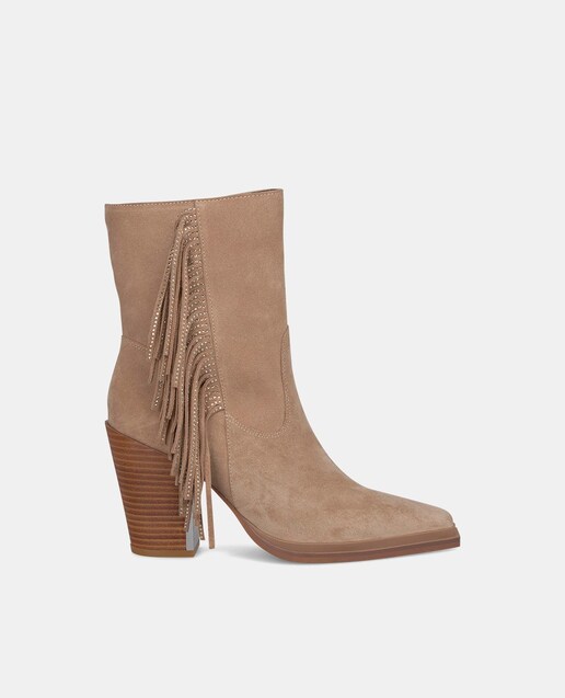 Imagen 0 de Botines de mujer de piel con flecos