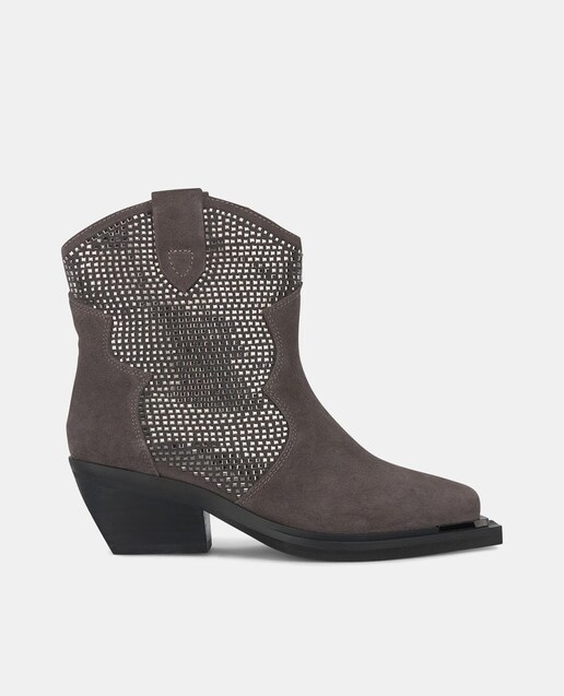 Imagen 0 de Botines de mujer con pedrería en piel