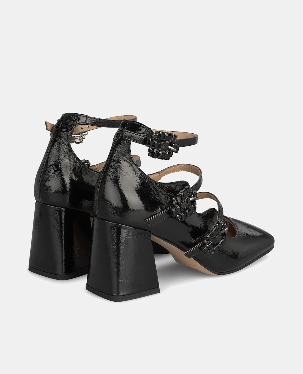 Zapatos de salón de mujer de piel con tres hebillas · Alma en Pena