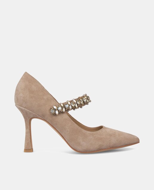 Imagen 0 de Zapatos de salón de mujer de piel con pulsera de pedrería