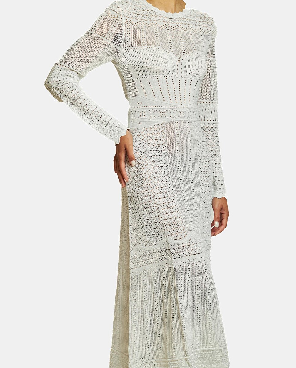 Vestido largo de punto con transparencias · Alma en Pena · El