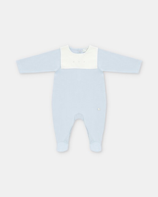 Imagen 0 de Pijama de bebé niño de interlock con canesú imitación babero