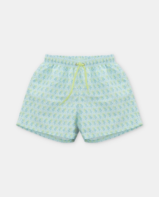 Imagen 0 de Bañador de niño estampado con cordón de ajuste en verde