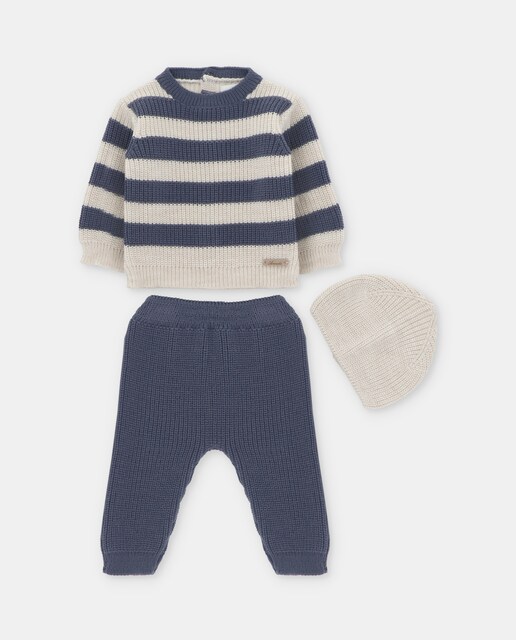 Imagen 0 de Conjunto de bebé 3 piezas de punto en azul noche