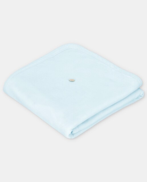 Imagen 0 de Toquilla de bebé de terciopelo en celeste grisáceo