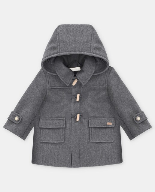 Imagen 0 de Trenka de niño de paño con capucha en gris antracita