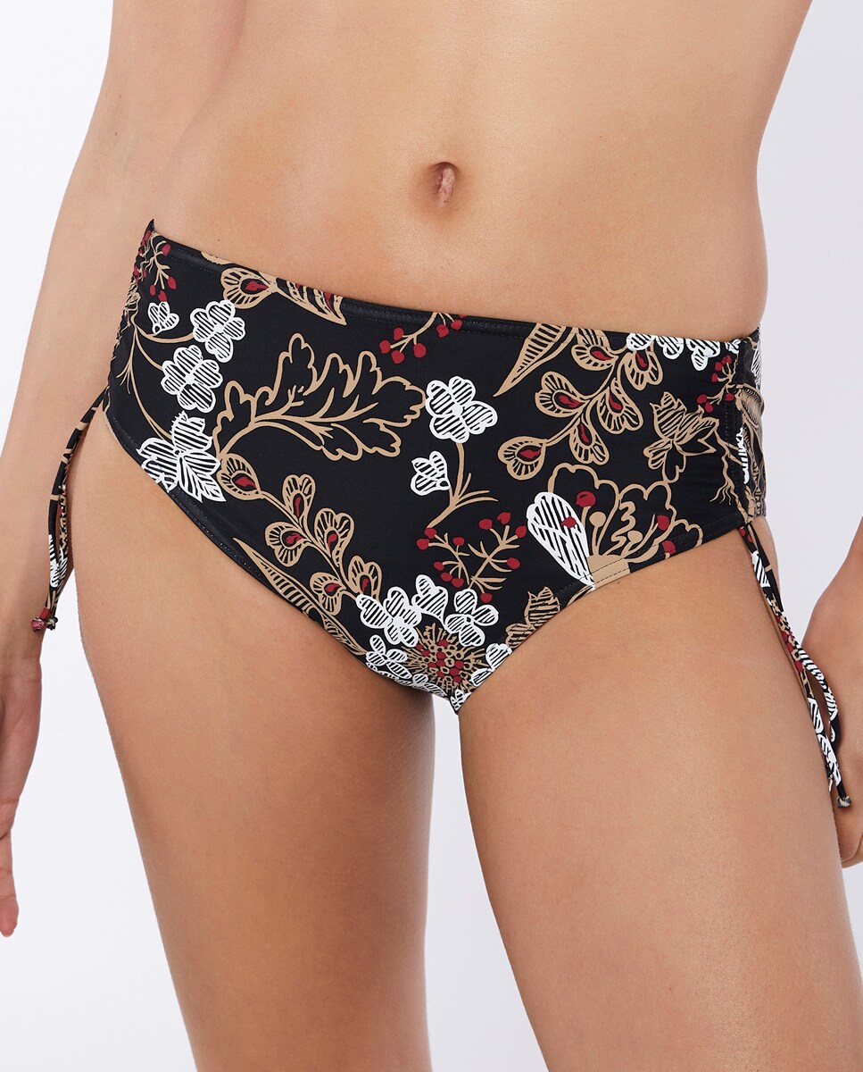 Braga de bikini Buka de flor grande sobre fondo negro · Onades · El