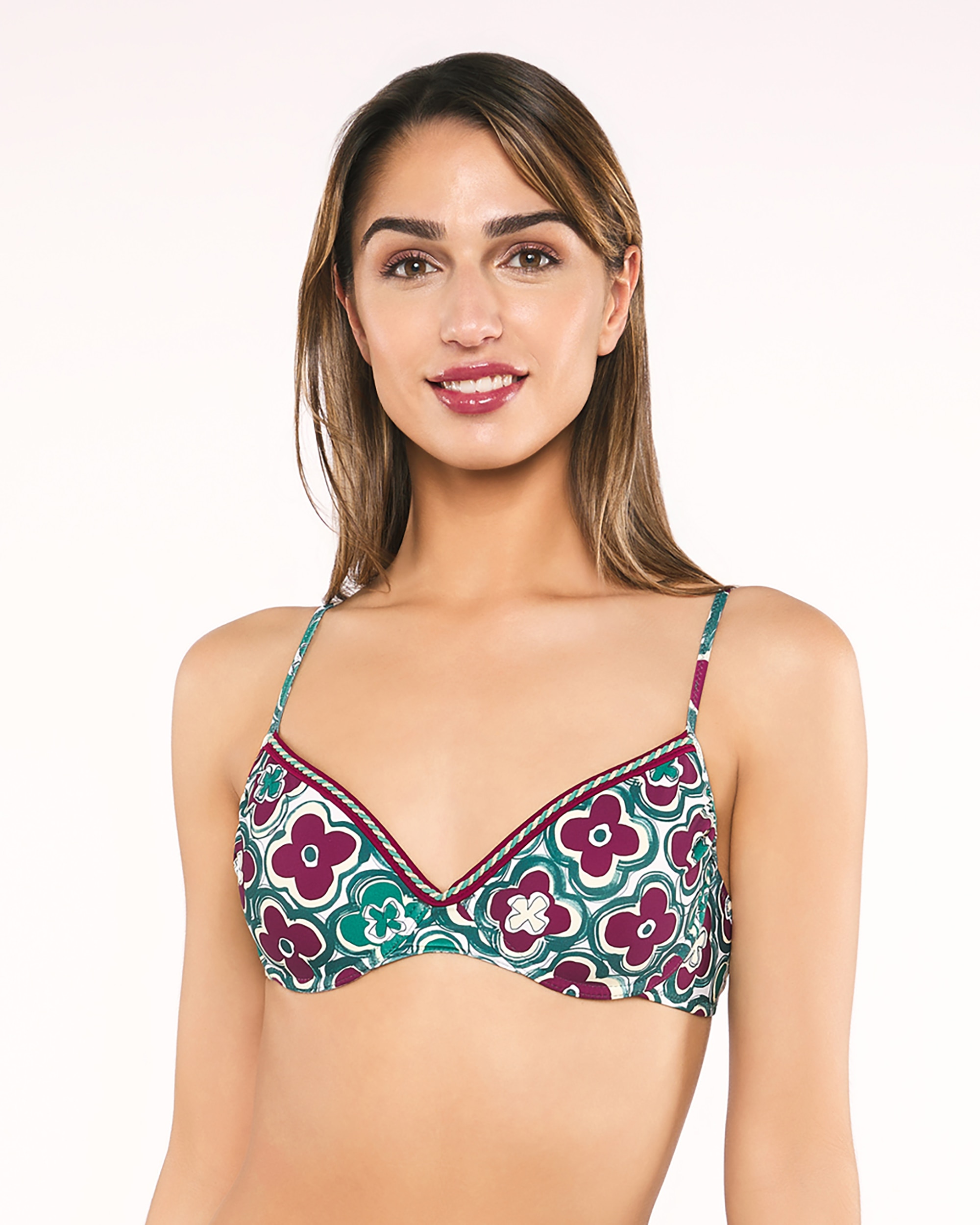 Red Point - Sujetador de bikini inara aros foam balconet copa b/c con contorno y tirante graduable.