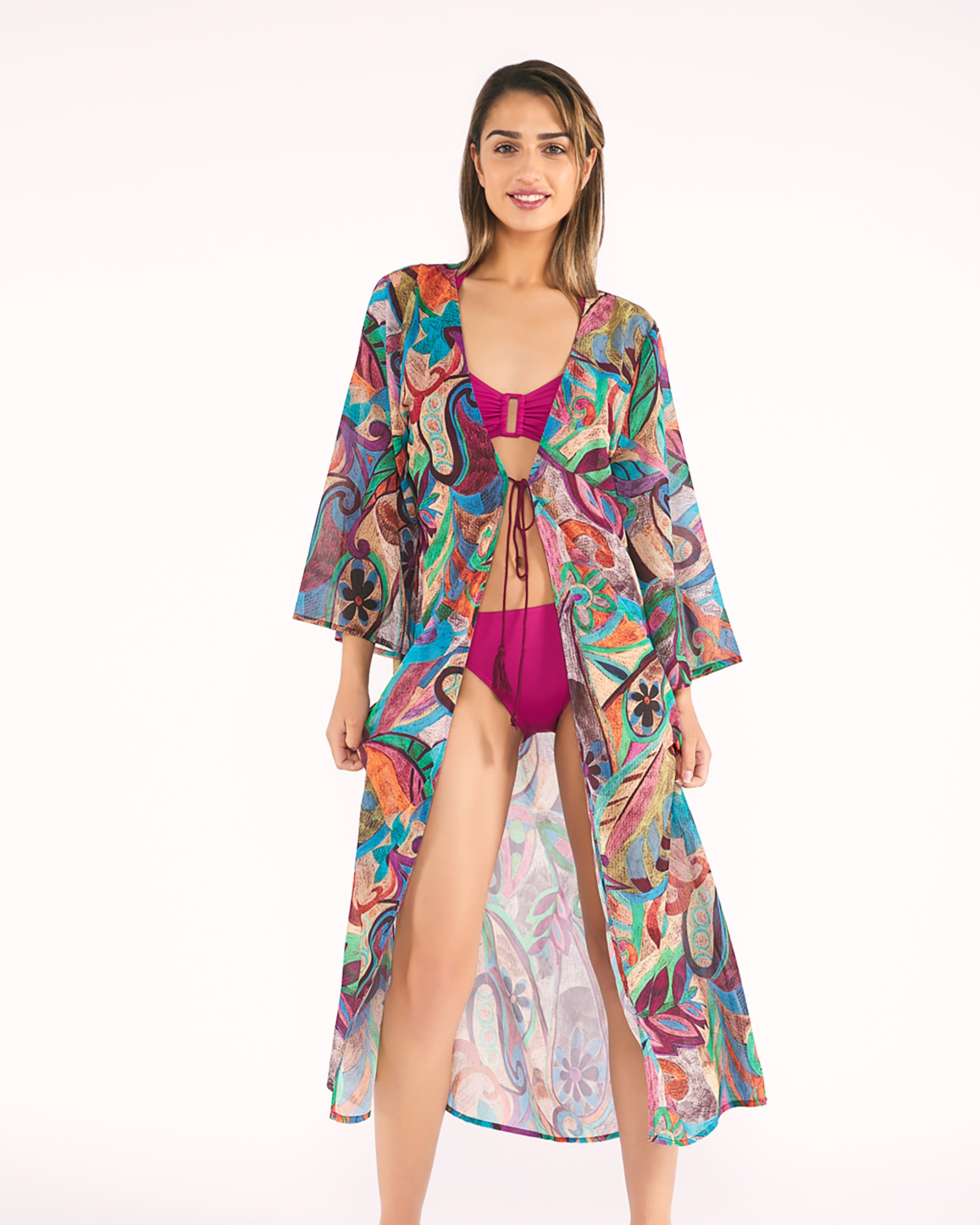 Imagen 0 de Camisa de playa larga abby Multicolor