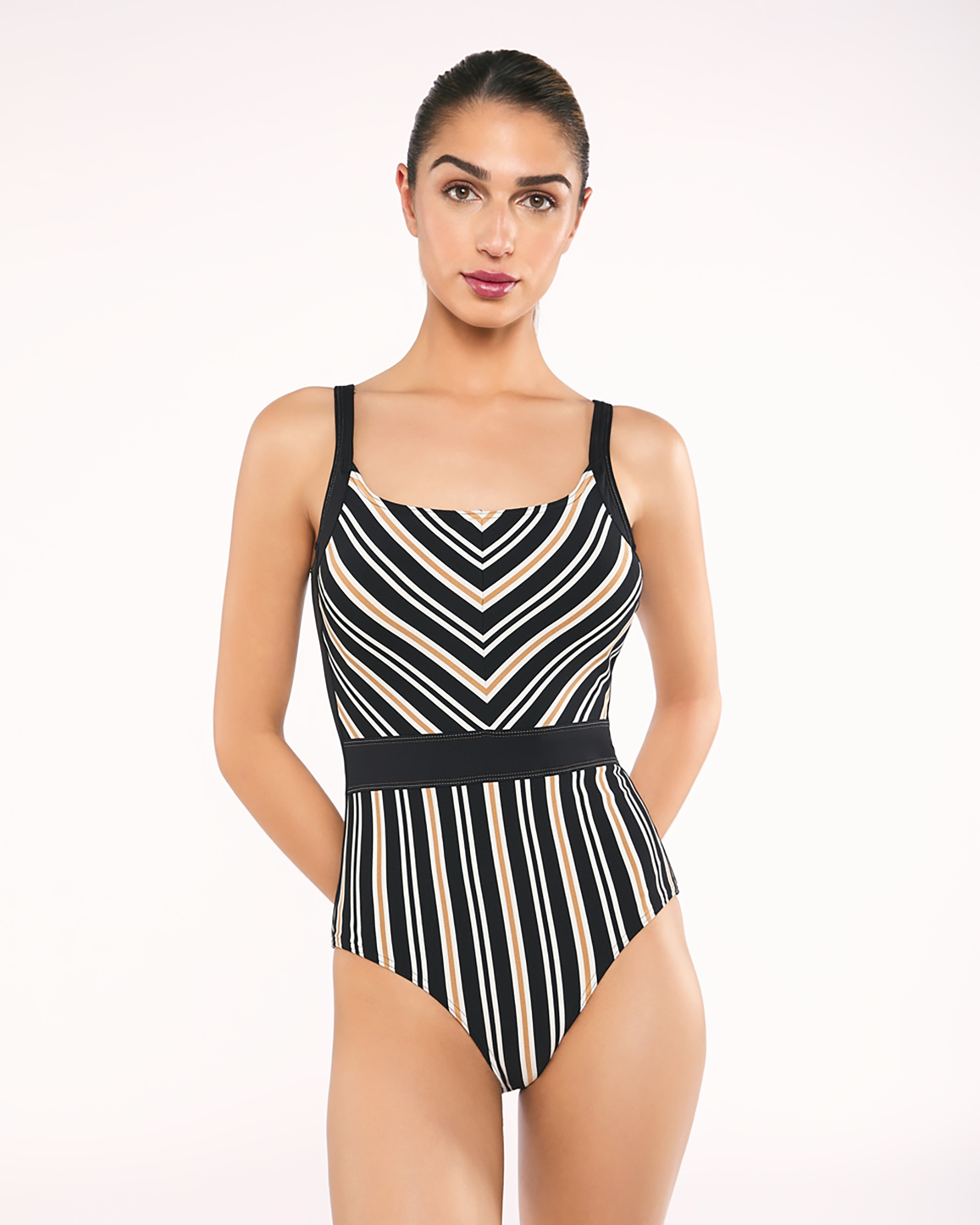 Bañador de mujer danai basico foam copa b tirante regulabl - Red Point - Marrón Marrón-1