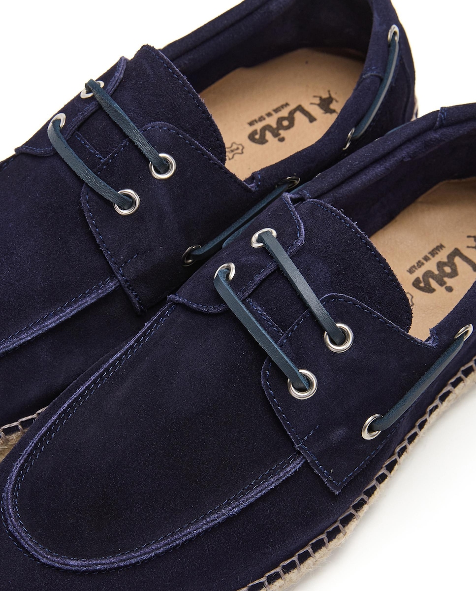 Alpargatas de hombre realizadas en piel con base trenzada y ajuste