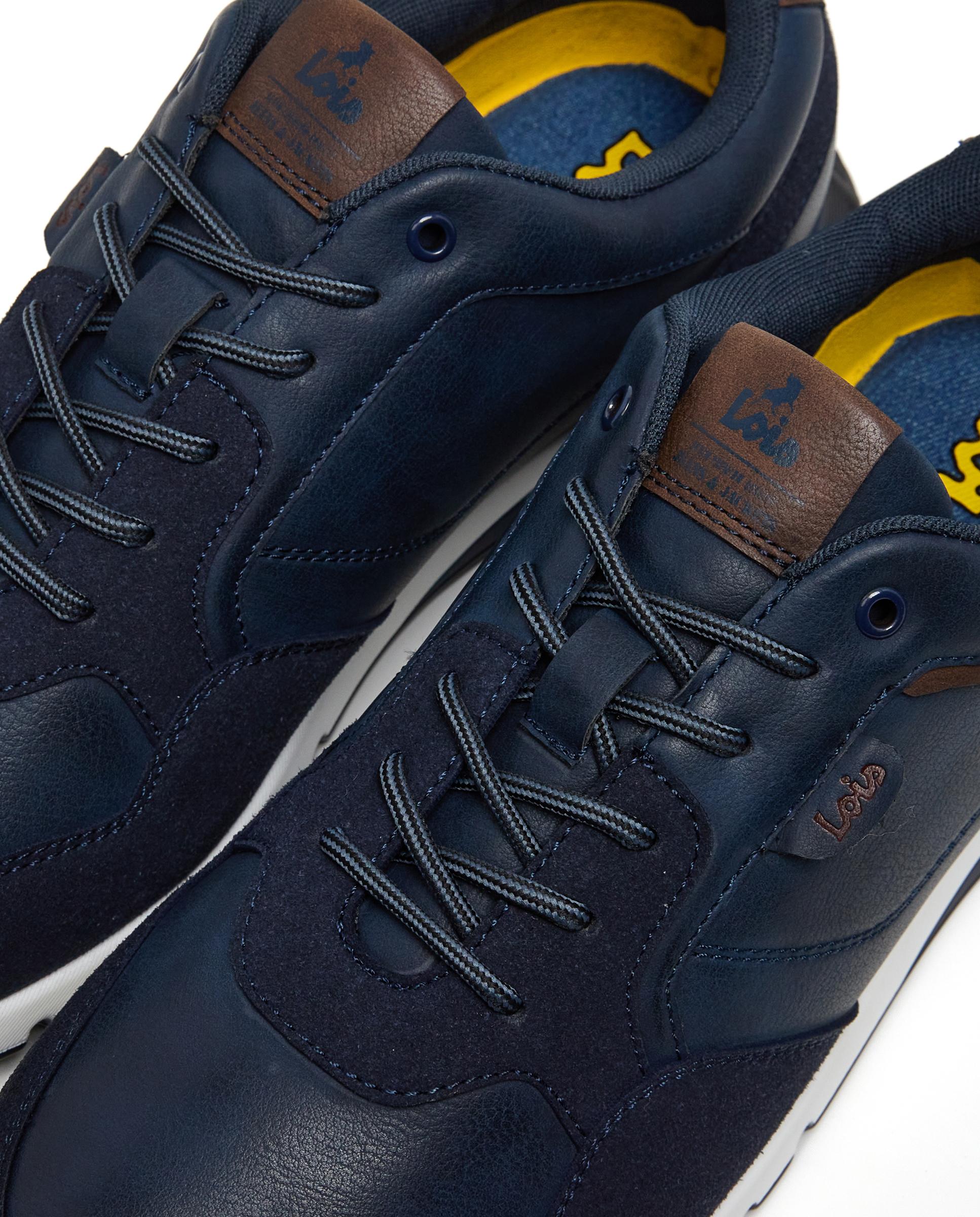 Zapatillas de hombre con cierre de cordones y collarín acolchado Azul marino-5