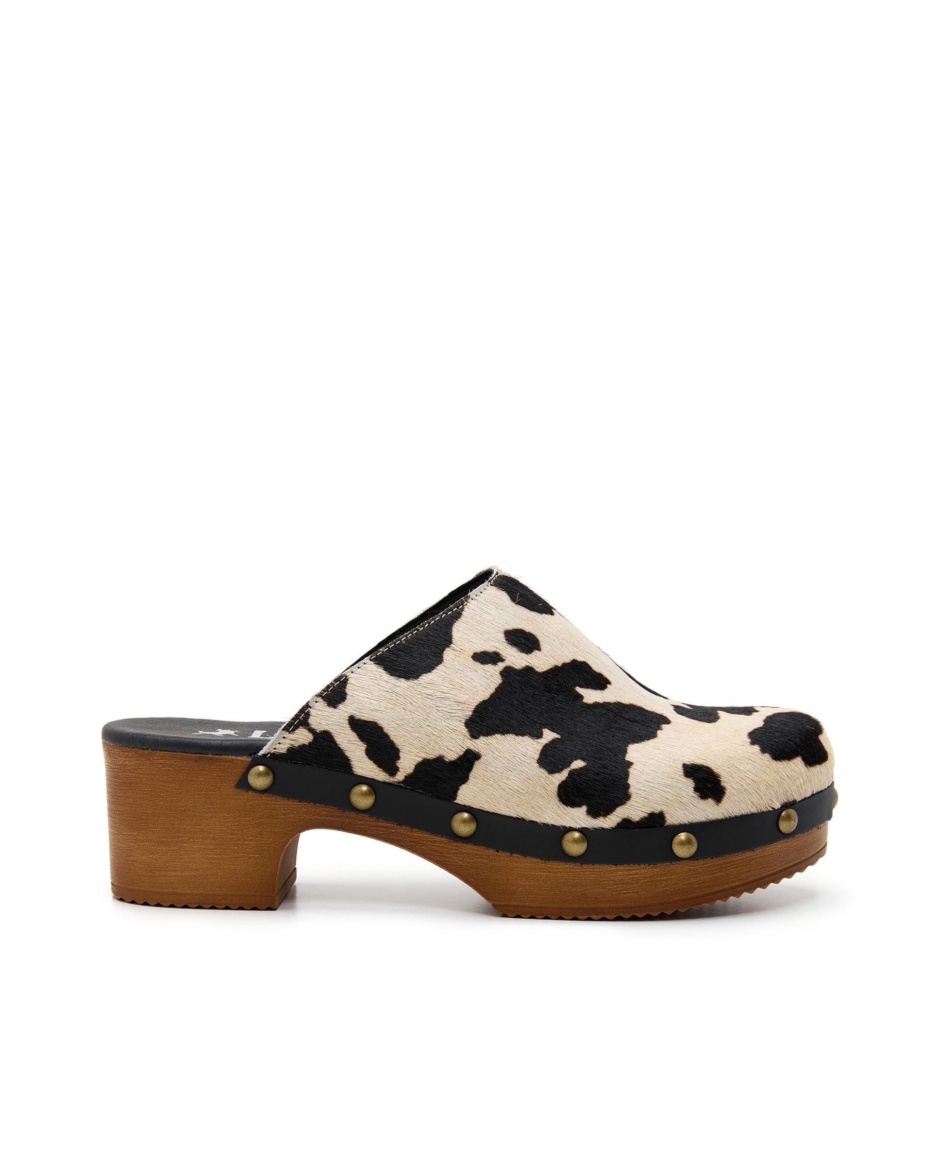 Zuecos de mujer de tacón con diseño animal print