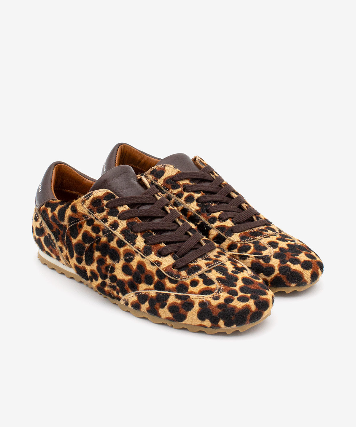 Zapatillas retro de piel de mujer cómodo, Kesia - Ángel Alarcón - Beige/Marrón Beige/Marrón-2