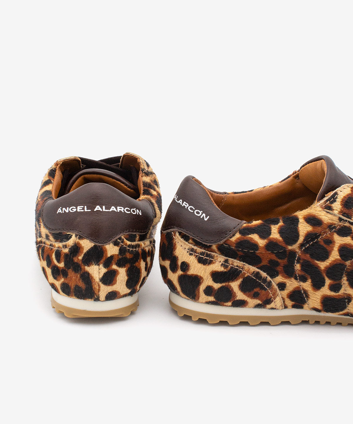 Zapatillas retro de piel de mujer cómodo, Kesia - Ángel Alarcón - Beige/Marrón Beige/Marrón-5