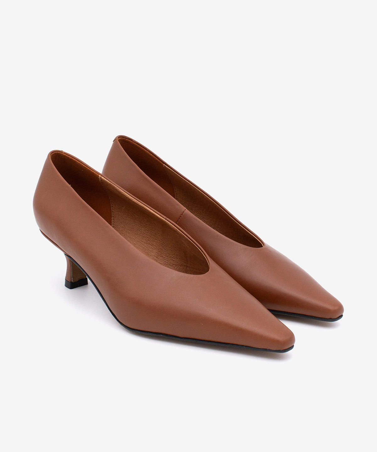 Zapatos de salón de mujer de napa de tacón fino, Nola - Ángel Alarcón - Marrón claro Marrón claro-3