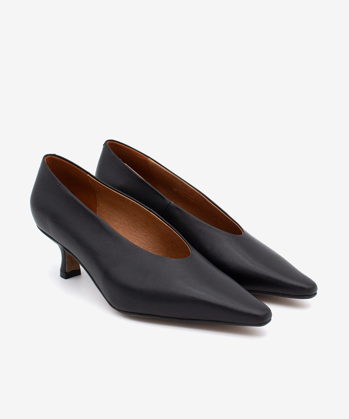 Zapatos de salón de mujer de napa de tacón fino, Nola - Ángel Alarcón - Negro Negro-4