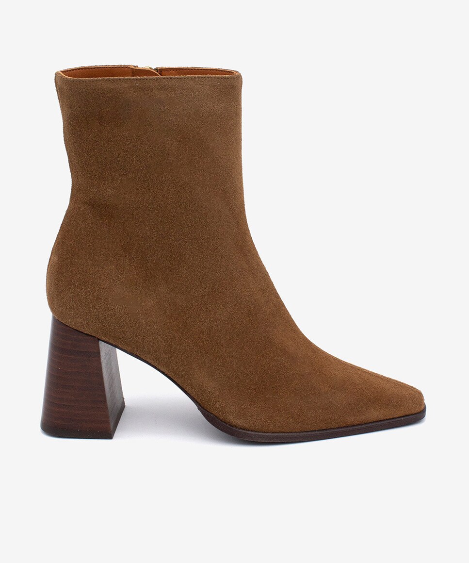 Botines Serraje Botines Tacon Camel Mujer Botines De Mujer De