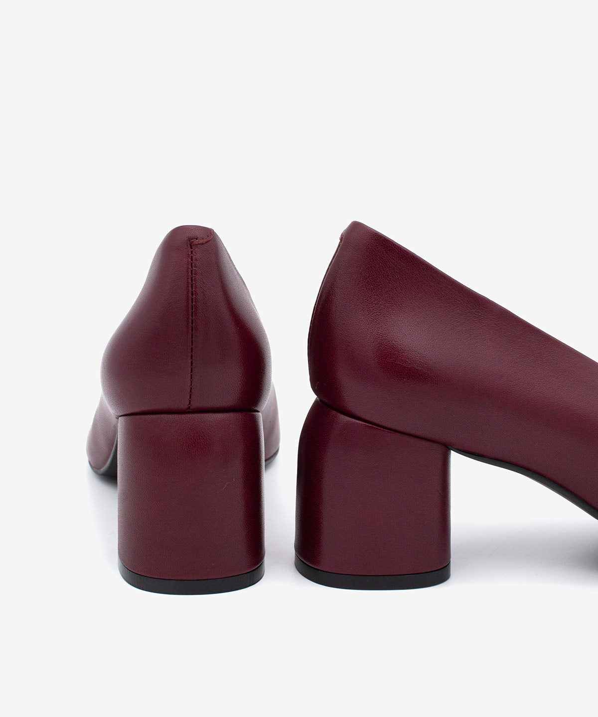Zapatos de salón de mujer de piel con puntera redonda, Tessa - Ángel Alarcón - Burdeos Burdeos-6