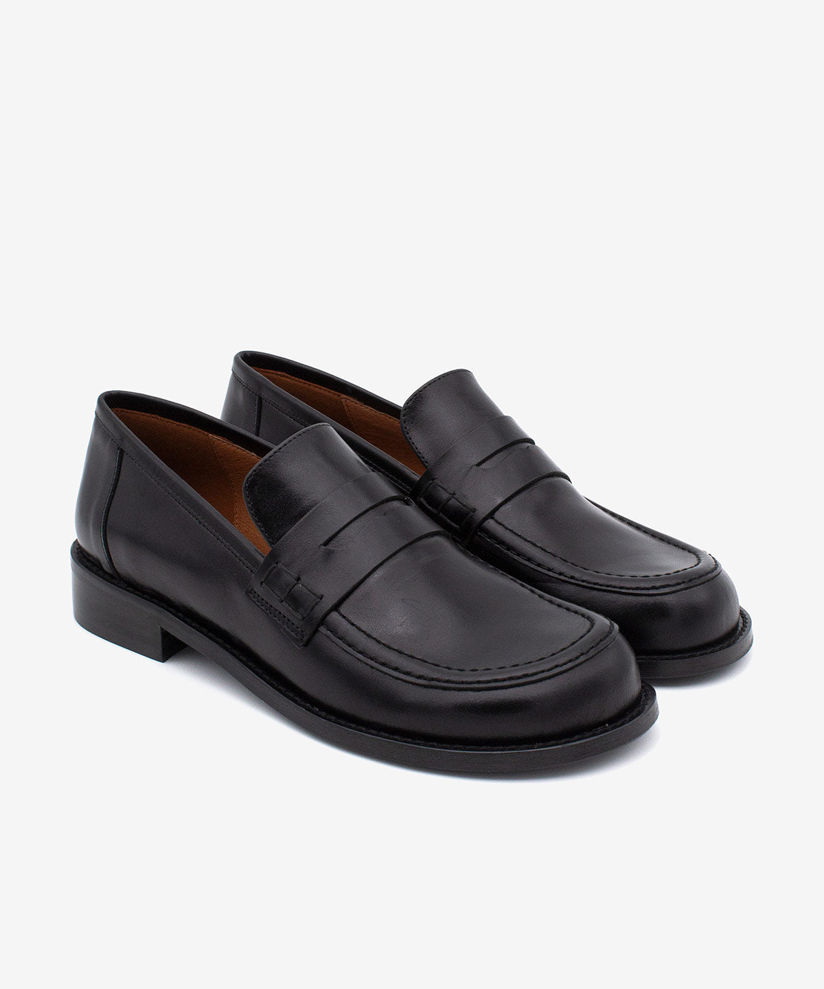Mocasines de mujer de piel con antifaz - Ángel Alarcón - Negro Negro-3